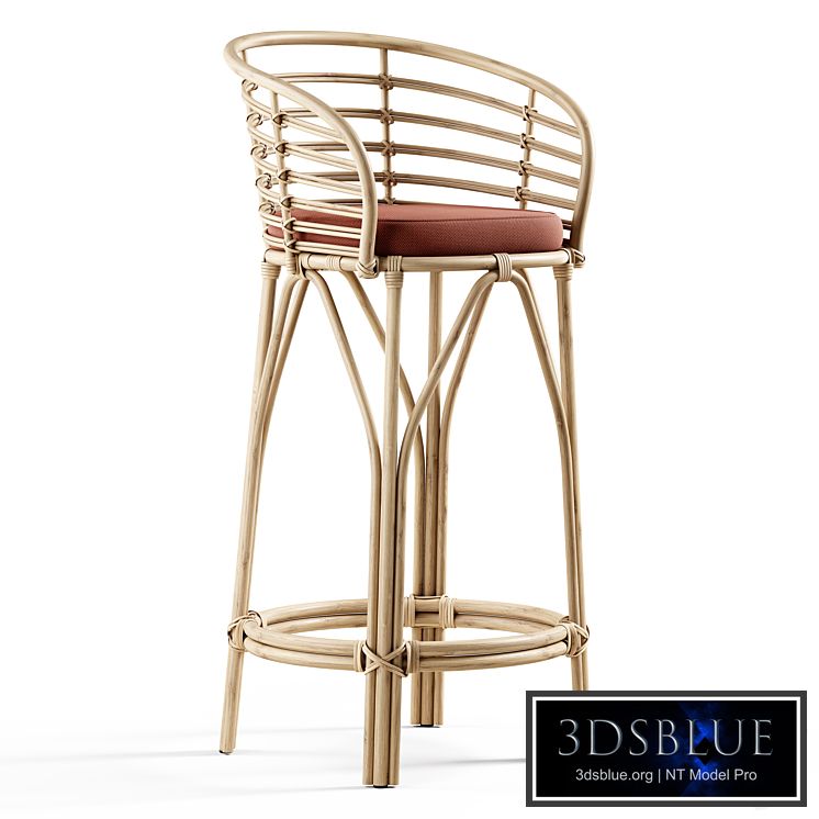 MisterWils - Clutter Confort bamboo and rattan high stool