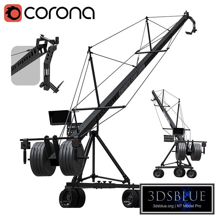 Cinematic crane camera black