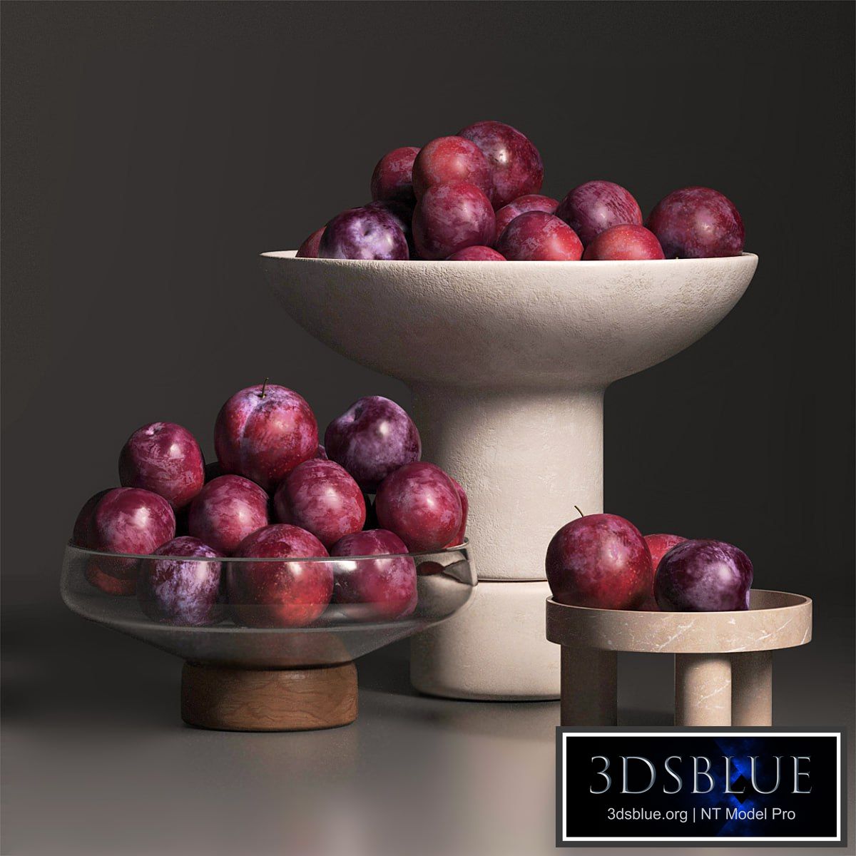 cherry plum in vases