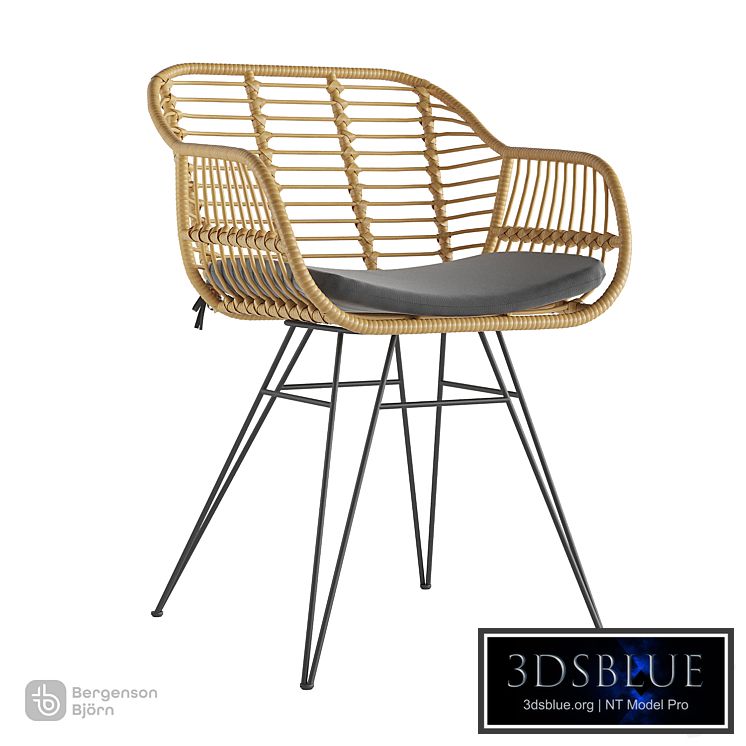 Chair Vetle Bent, rattan, Bergenson Bjorn