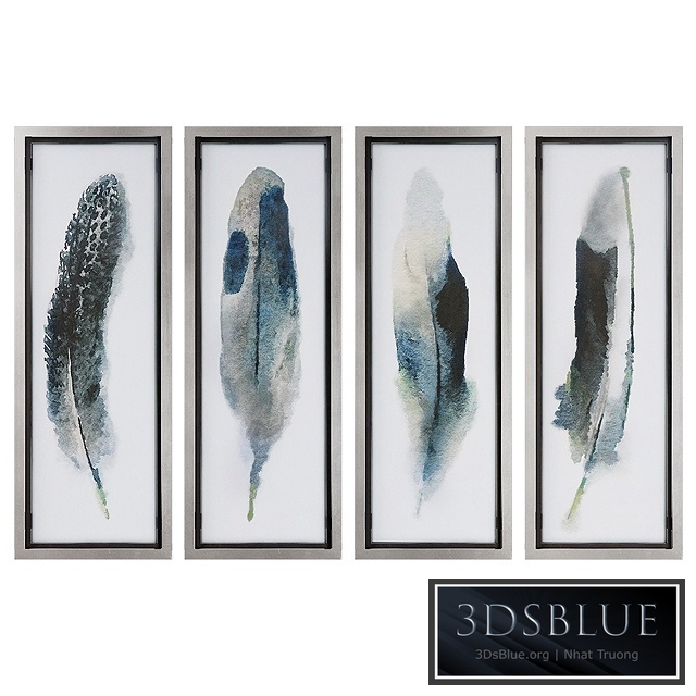 Uttermost Feathered Beauty Wall Art Prints (Set of 4)