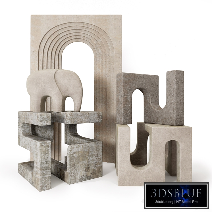 A set of sculptural decor in the architectural style.