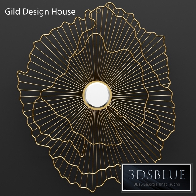 Gild Rachel Wall Mirror, mirror, sun, abstraction, gold, luxury, metal, wall decor