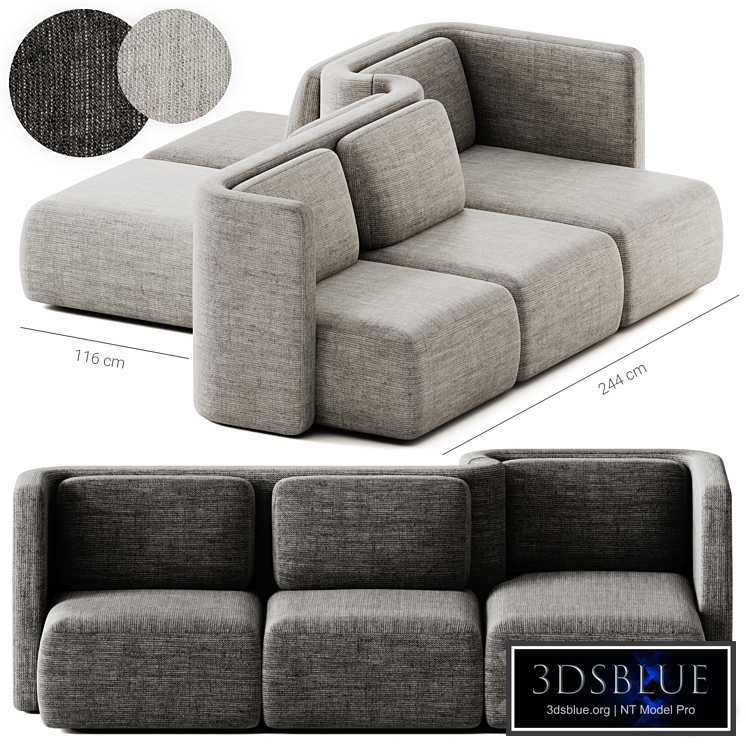 GALA Modular fabric sofa Composition 3 by Saba Italia