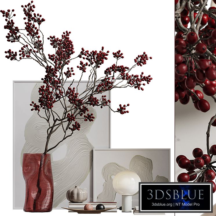 Branches with berries decor set