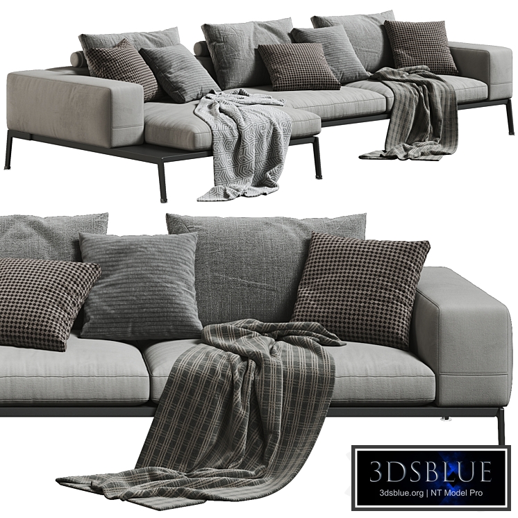 Flexform Lifesteel Chaise Longue Sofa 01