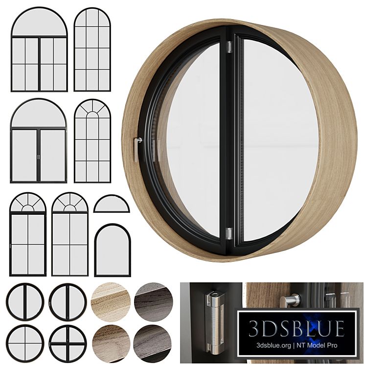 A set of round and circle and arched windows 01