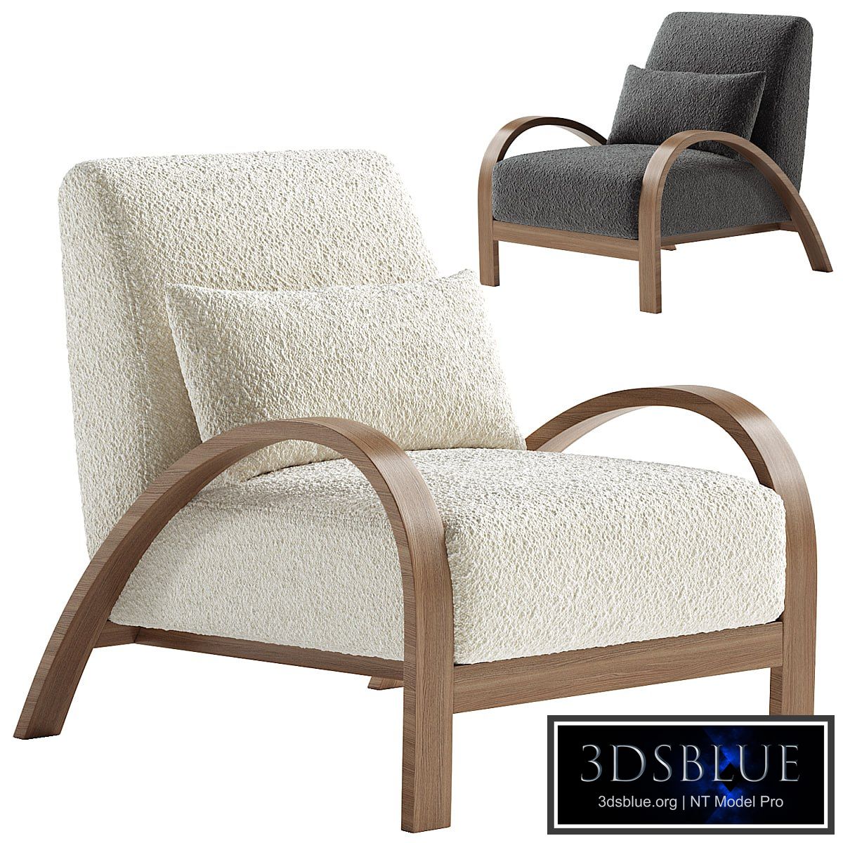 Boucle Bentwood Armchair