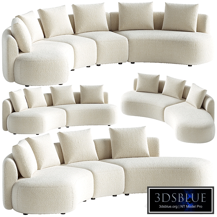 Pebble Boucle Curved Modular Sofa