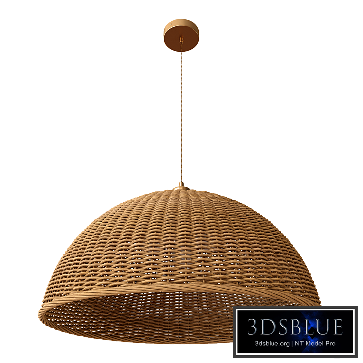 Chandelier with wicker lampshade (hemisphere)