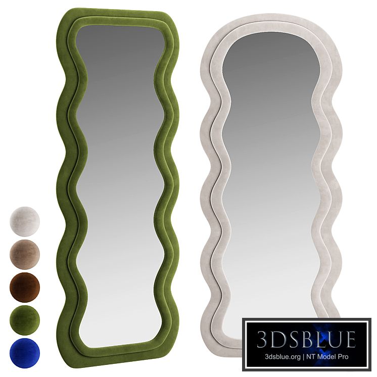 Plush Waves Floor Mirror