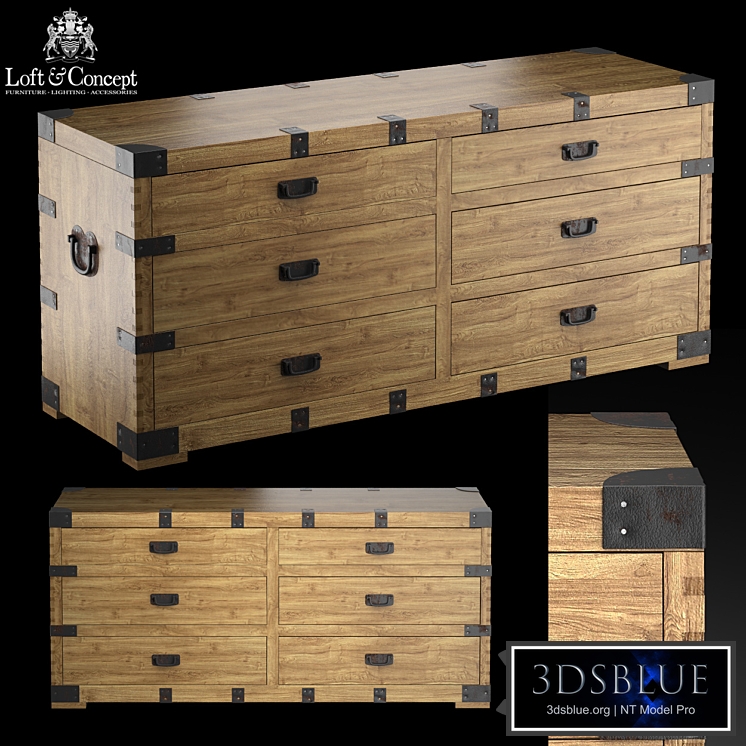 Chest Vintage Antique Oak Wide