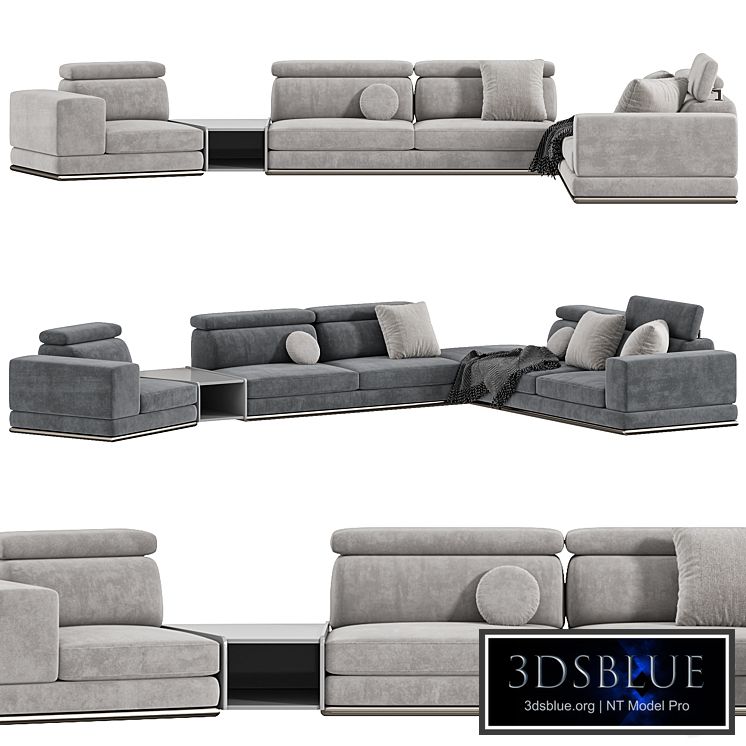 Met Corner With Integrated Table Sofa By Lazzoni Collection