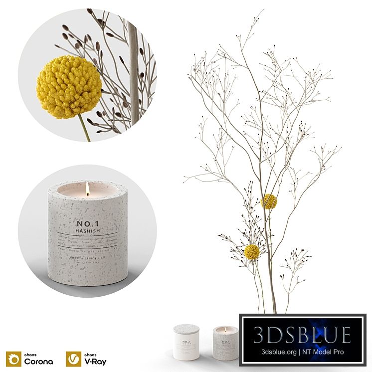 Decorative set 58 branch and candles