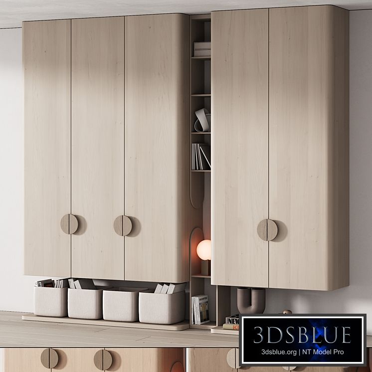 440 furniture for children 04 cupboard with toys and decor in 3 colors