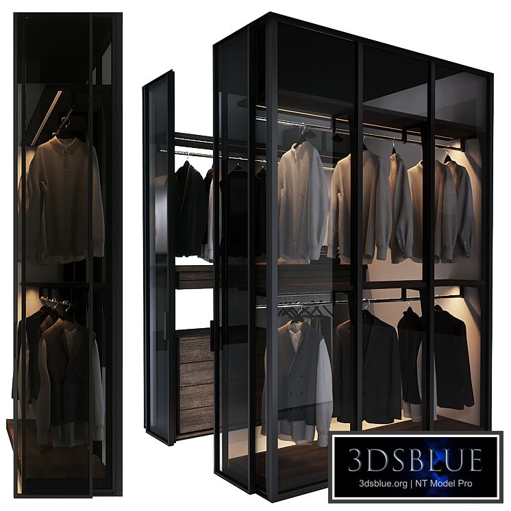 Walk in corner wardrobe