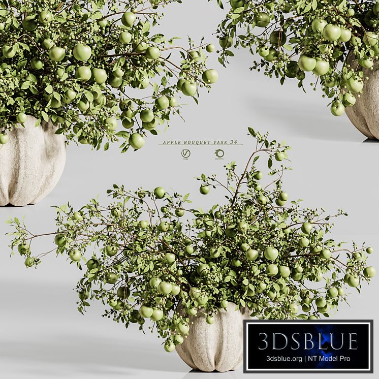 apple plants bouquet vase 34