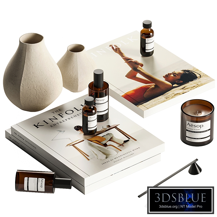 Decoration set with Books and Candle