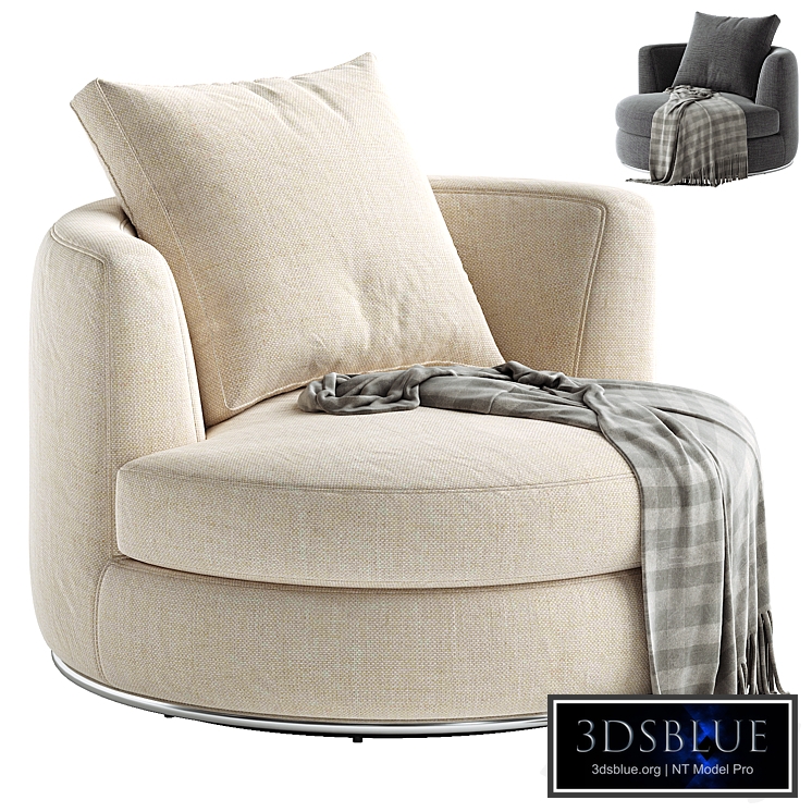 Hamilton Round Performance Fabric Swivel Armchair