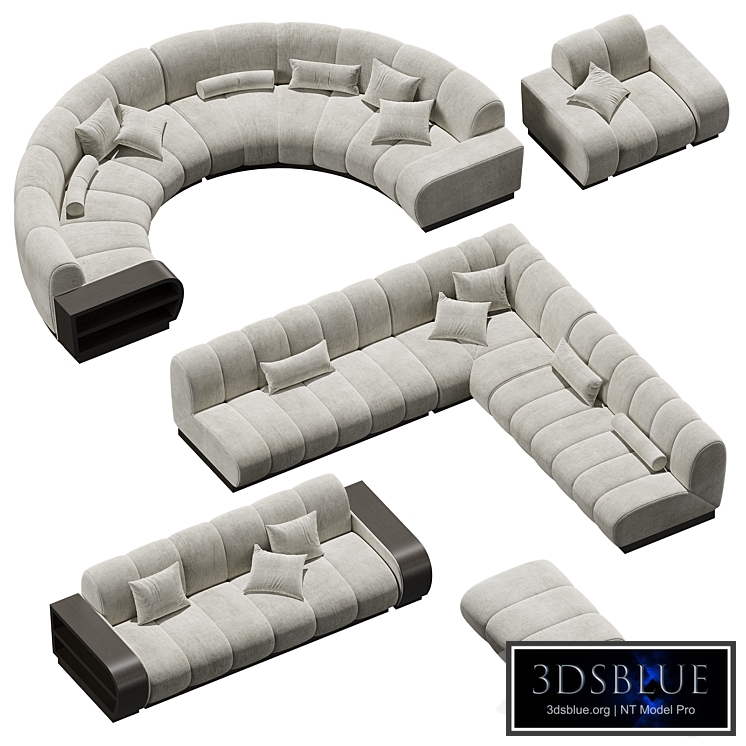 Collection of sofas with Biscuit Sectional cushions from Vladimir Kagan