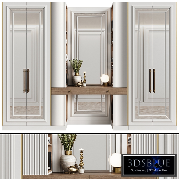 Modular wardrobe in neoclassical style 06