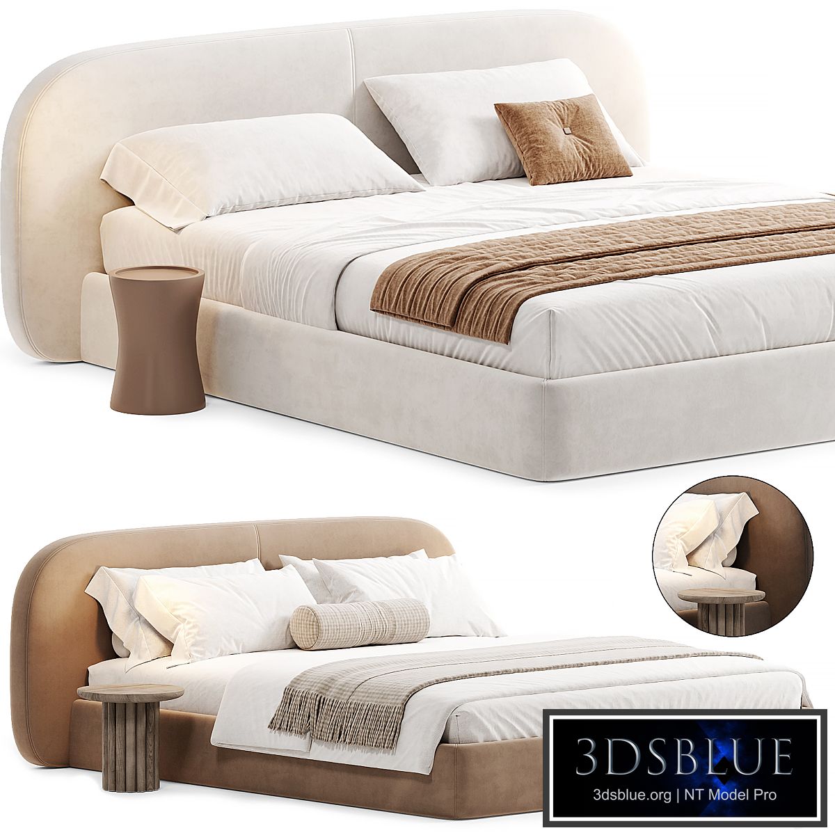 Minimalist Bed Frame With Round Headboard by casaspace