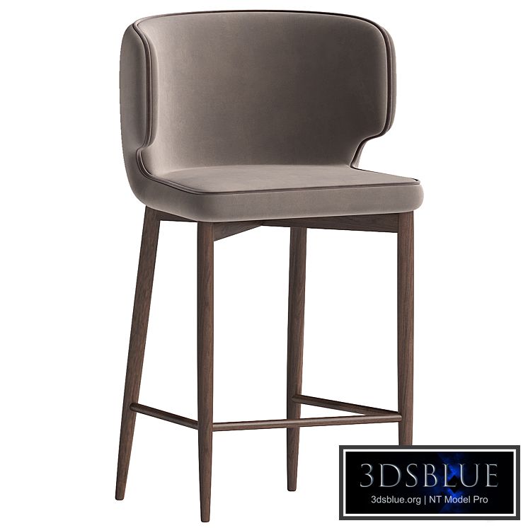 Half-bar chair Mateo with champagne piping