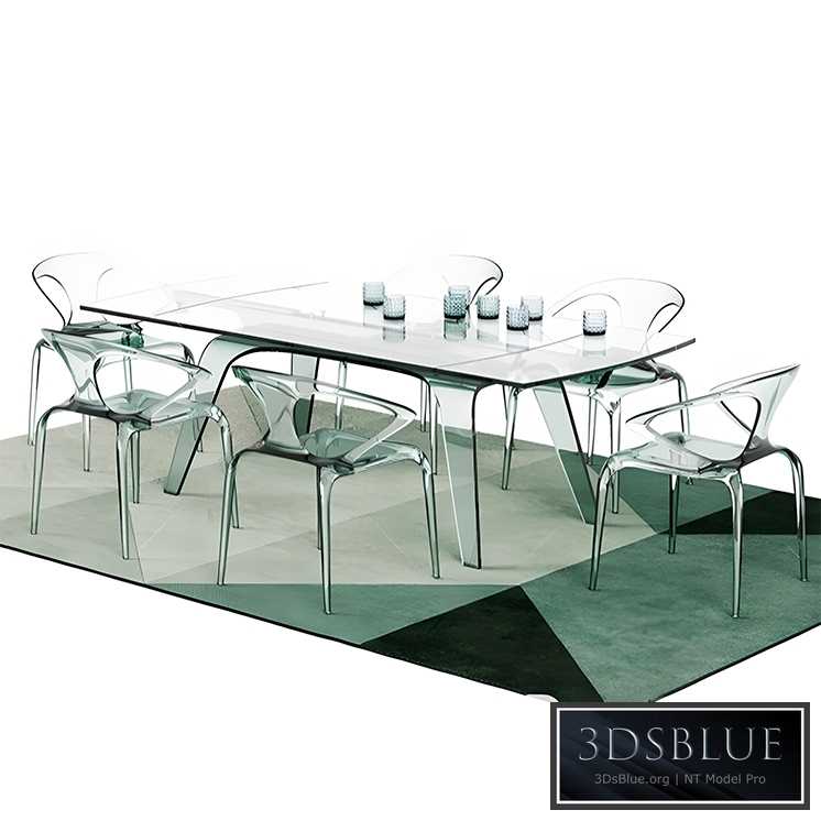  Glass table and chair set T01
