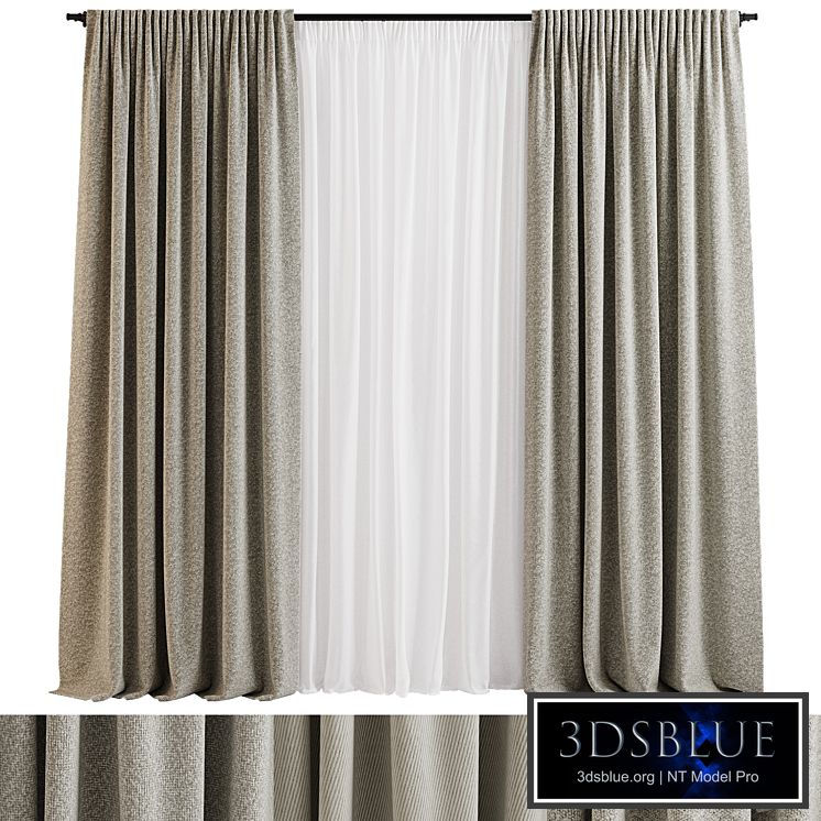 Gray Natural Shades Draped Curtains