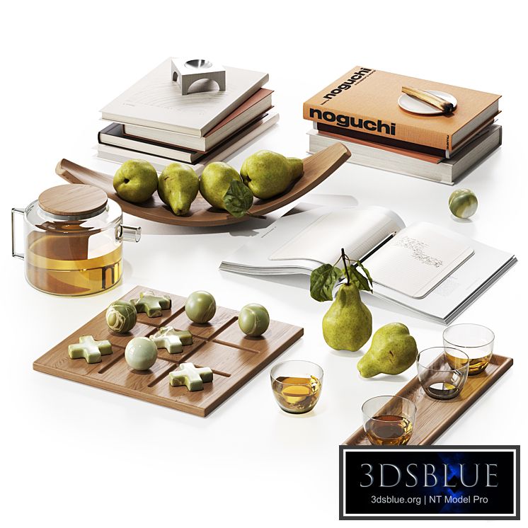 Decorative set with pearls and books