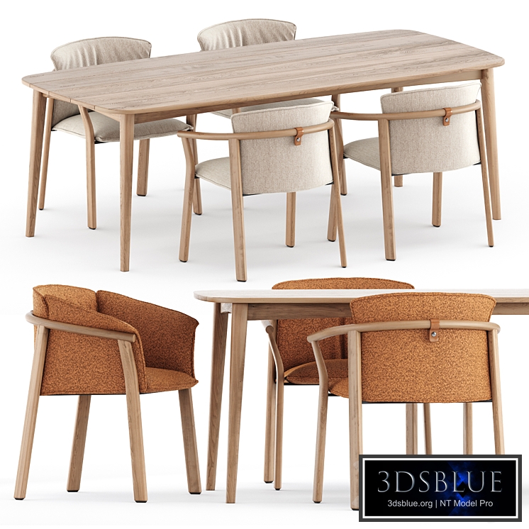 Lamorisse 3686 chair and 3687 chair by Pedrali and Grasshopper table by Karpenter