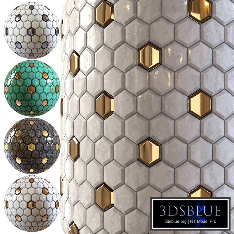 steel and marble mix tile 002