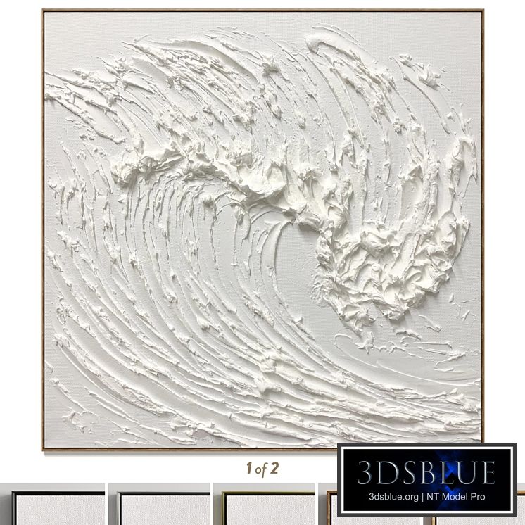 Plaster two square photo frames D-171