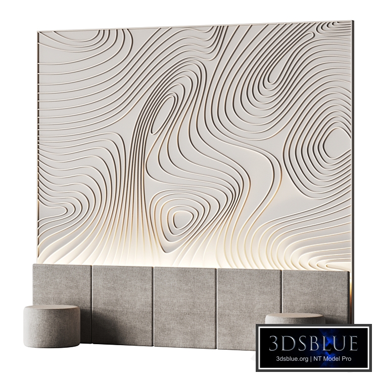 Decorative wall panel for a bedroom with a soft pattern