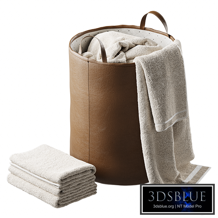 Leather laundry basket