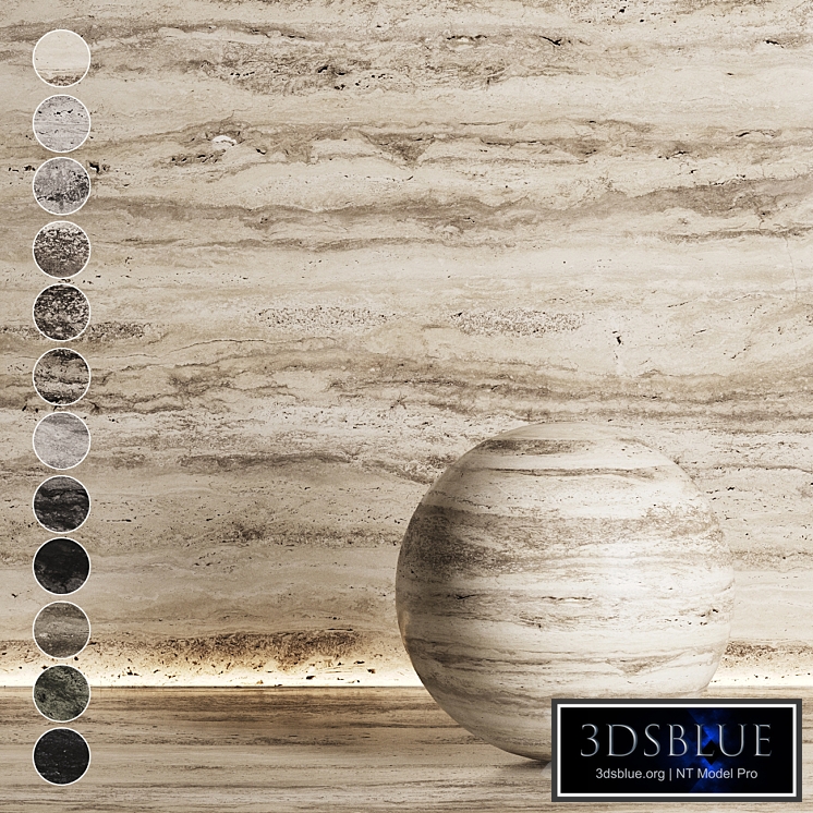 Travertine stone of different shades No. 9