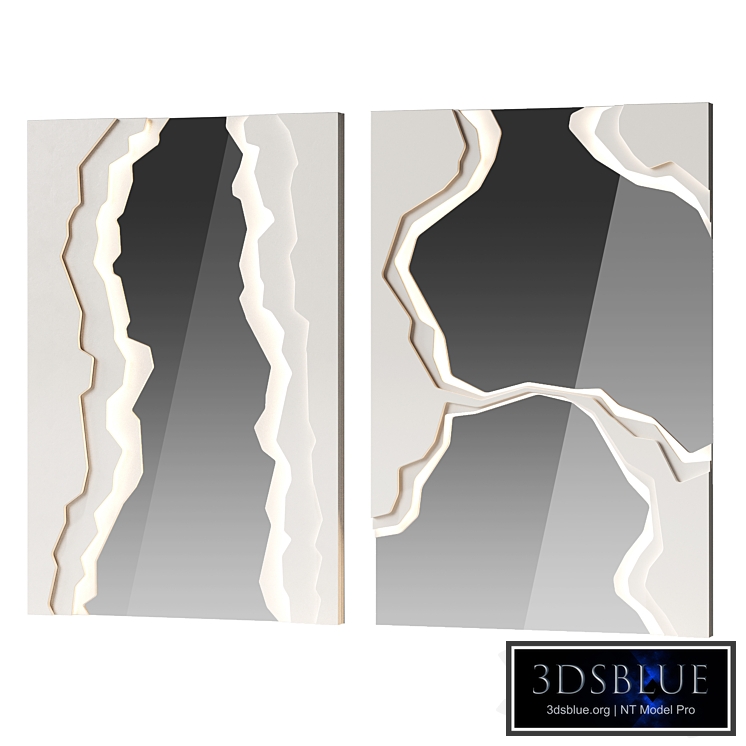 Decorative plaster wall with mirror