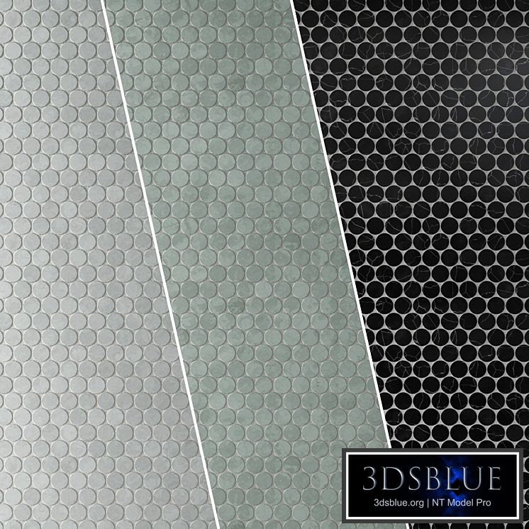 Tile Monet Honed Marble Mosaic Circle Set 10