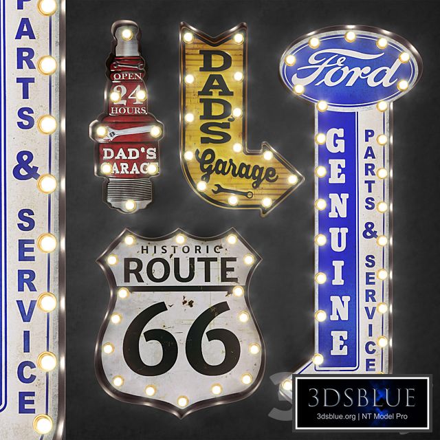 Lighted Metal sign Set 36