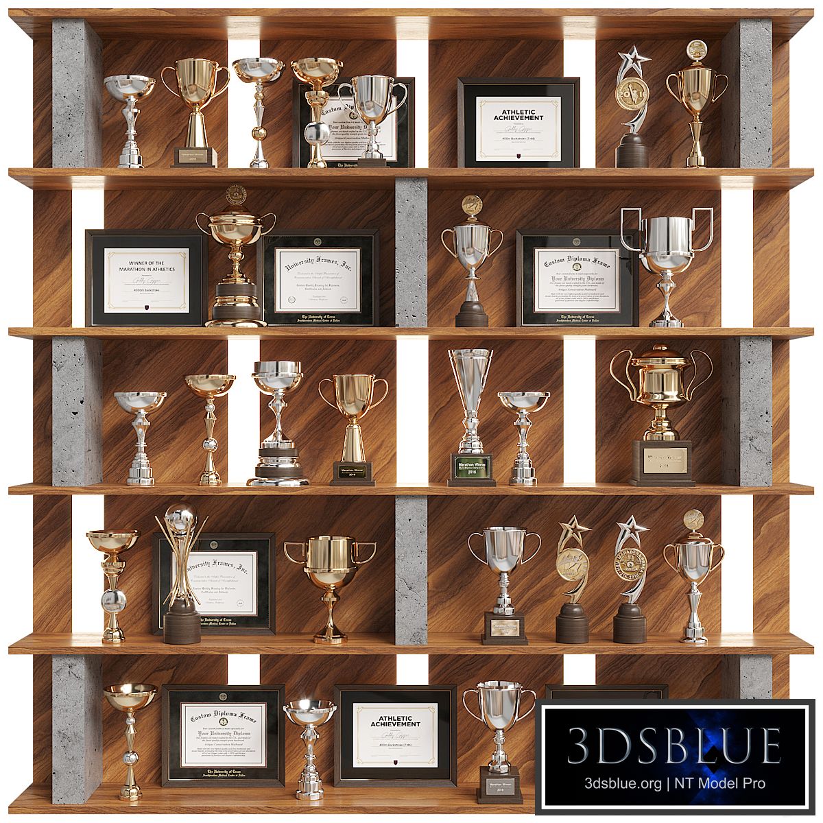 Rack with awards