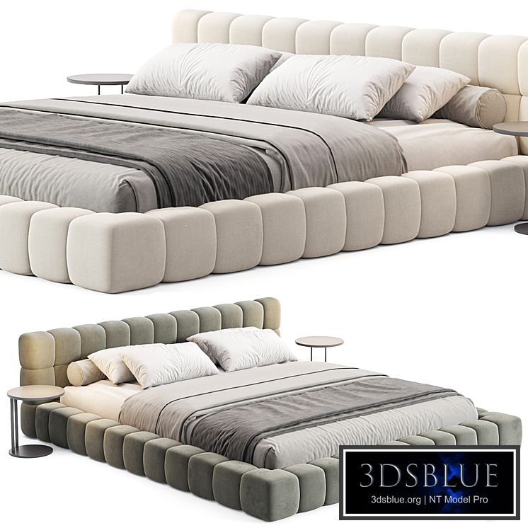 Aurora Technical Fabric Contemporary Bed Frame Queen Size