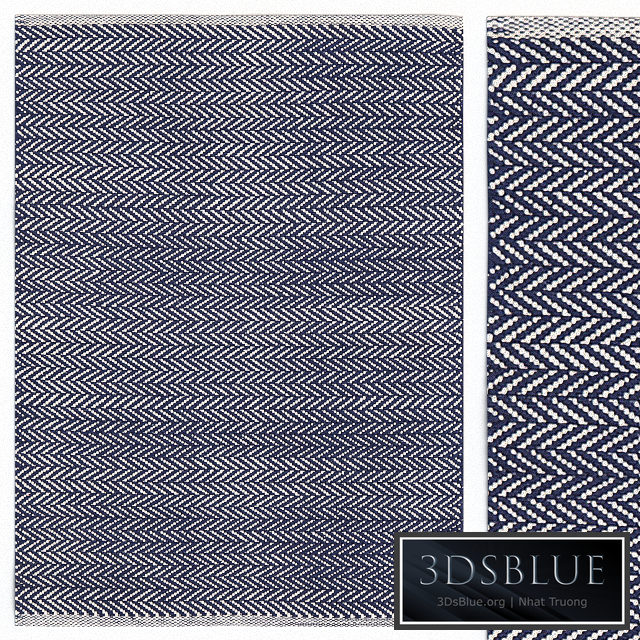 Carpet Dash &amp; Albert Herringbone Indigo Woven Cotton Rug