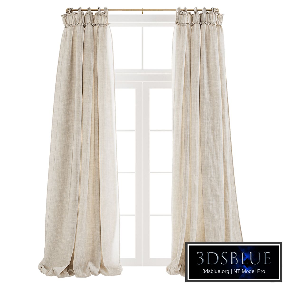 Balloon Drapery Linen Light Natural Curtains