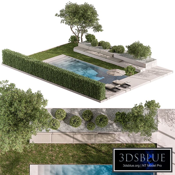 Landscape Furniture Backyard with Pool 95