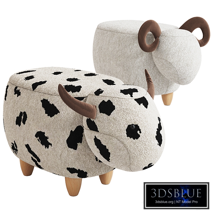 Plush Animal Pouf