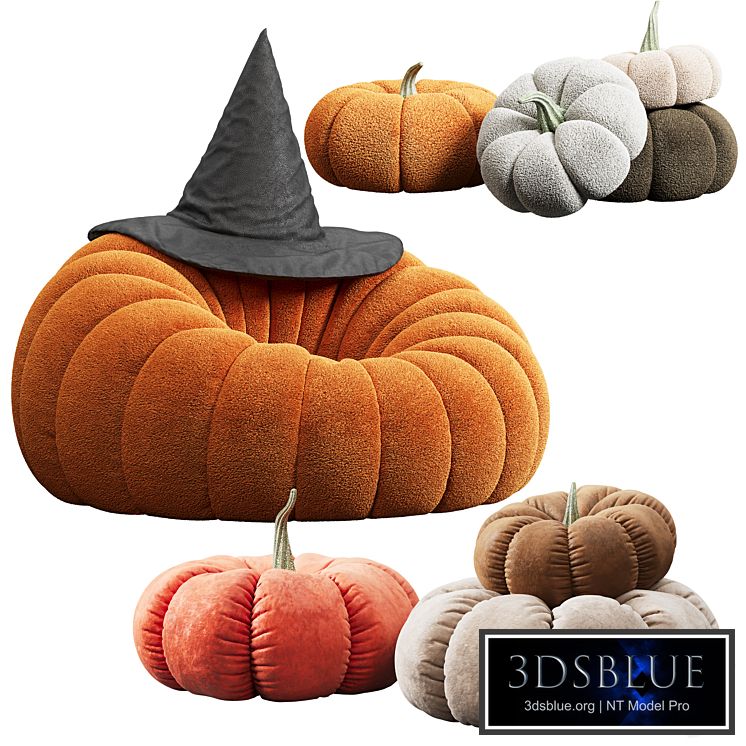 Pumpkin chair and decorative pillows