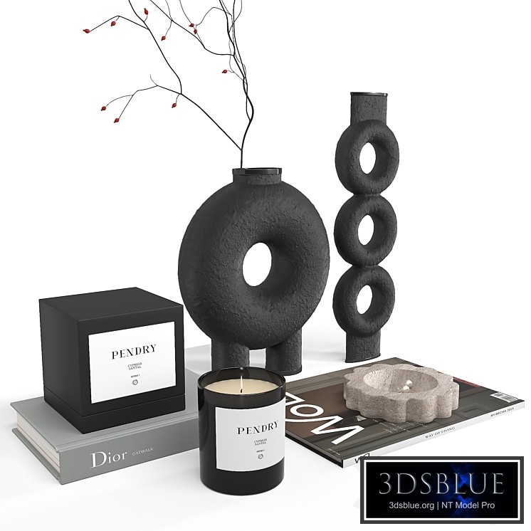 452 Decor Set Corner Design 086 Minimalistic Accessories Trays Vases