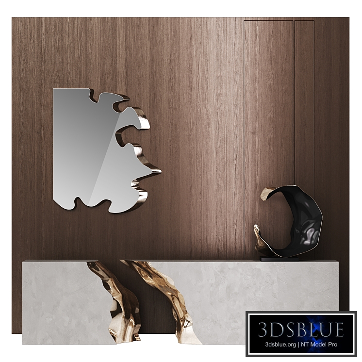 Reception desk with liquid element