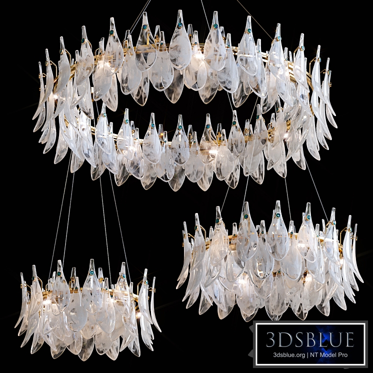 Hanging chandeliers SAINT FEATHERS ROUND