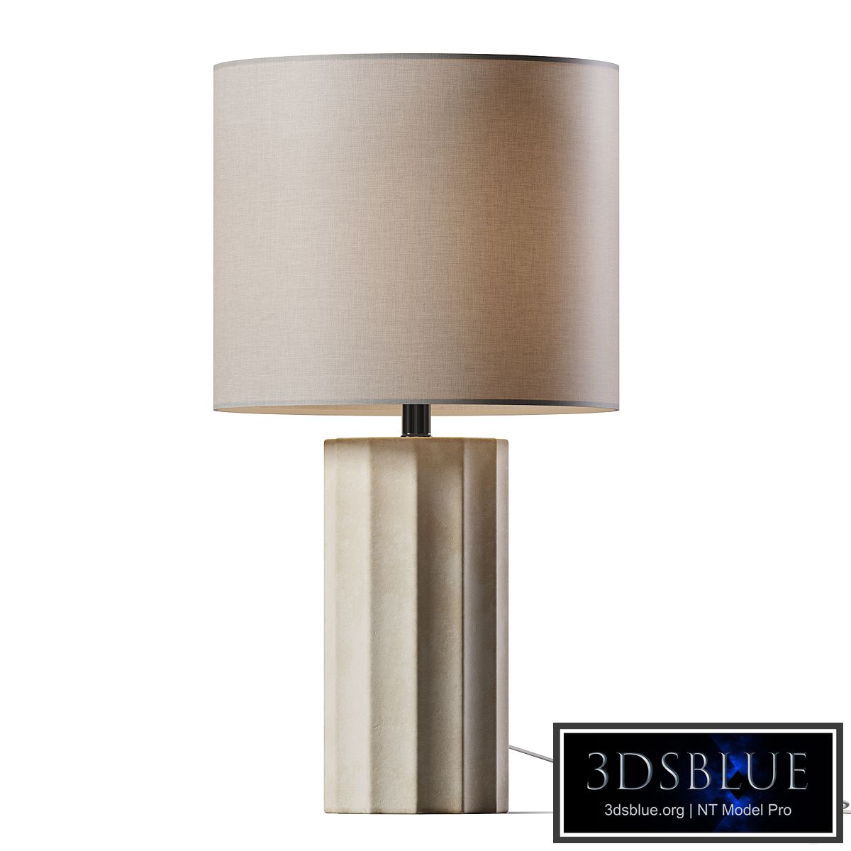 Ribbed Concrete Finish Table Lamp